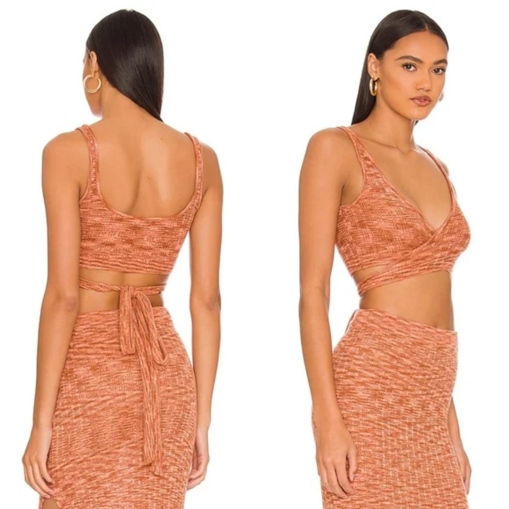 L*Space Zephyr Crop Bra Top Midi Slit Skirt - Picture 2 of 15